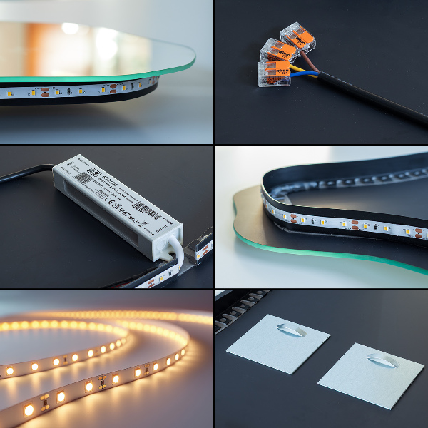 Organiczne lustro jajowate LED 50x70 cm