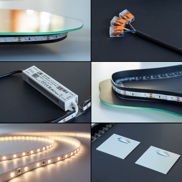 Organiczne lustro jajowate LED 50x70 cm