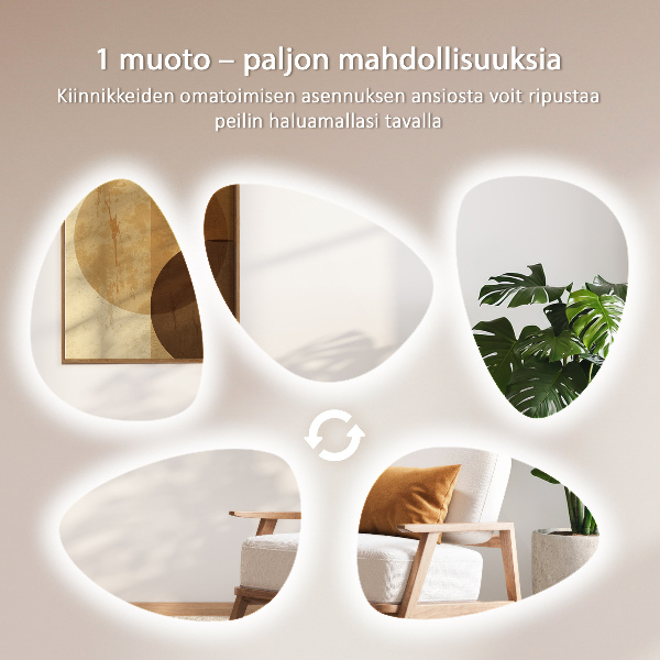 Lustro jajowate LED 64x90 cm