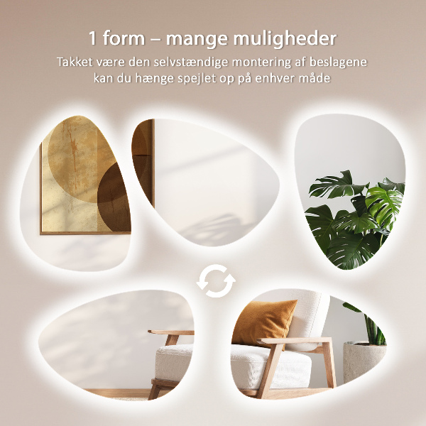 Lustro jajowate LED 64x90 cm