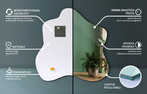 Lustro asymetryczne plama 48x48 cm