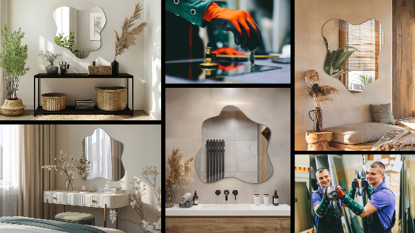 Lustro asymetryczne plama 58x58 cm