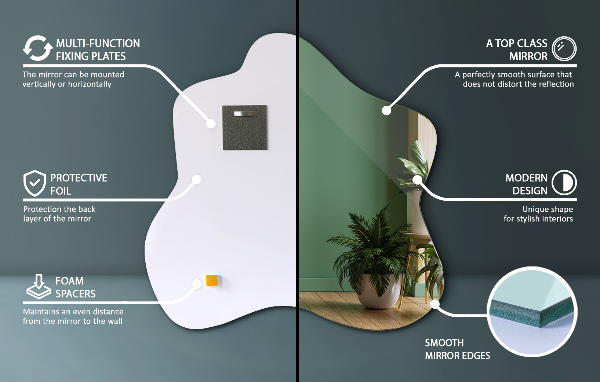 Lustro asymetryczne plama 68x67 cm