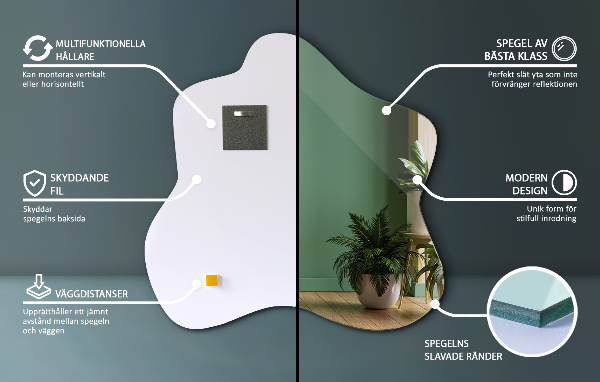 Lustro asymetryczne plama 77x77 cm