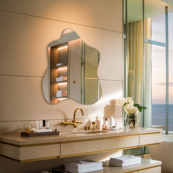 Lustro asymetryczne plama 77x77 cm