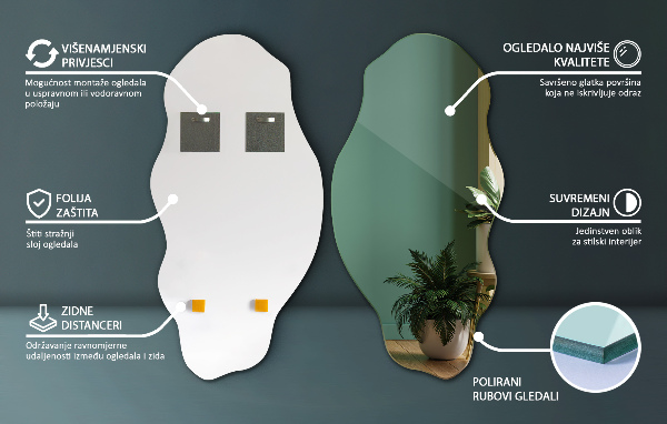 Lustro organiczne plama 45x90