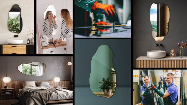 Lustro niesymetryczne oryginalne wiszące 50x100