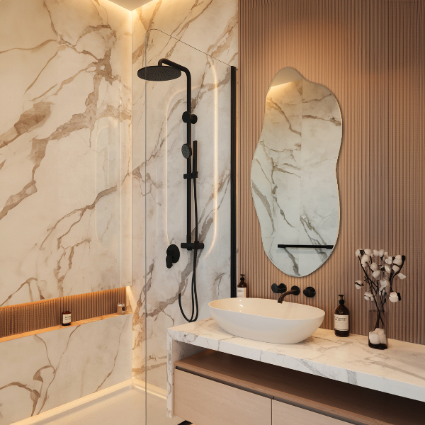 Lustro asymetryczne bez ramy 40x90 cm