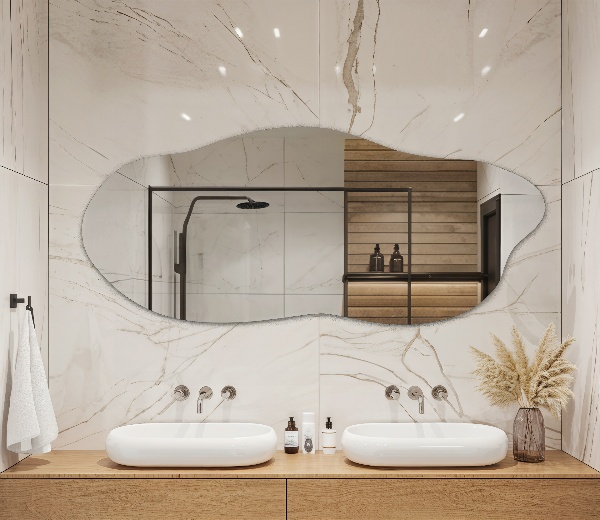 Lustro asymetryczne bez ramy 40x90 cm