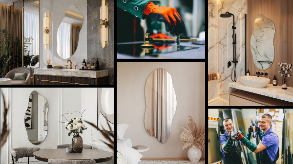 Lustro asymetryczne bez ramy 40x90 cm