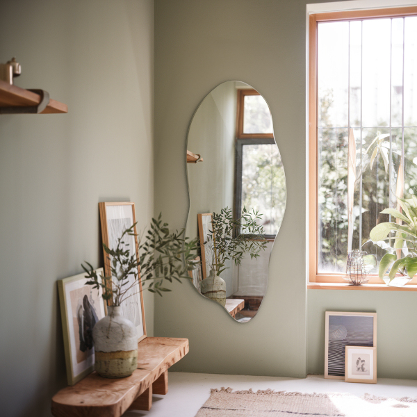 Lustro niesymetryczne nowoczesne 45x100 cm