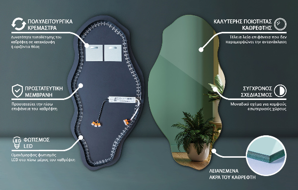 Nietypowe lustro z podświetleniem dekoracyjne 50x100 cm