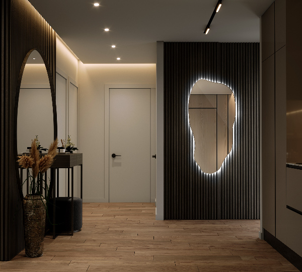 Lustro asymetryczne led nowoczesne 50x100 cm