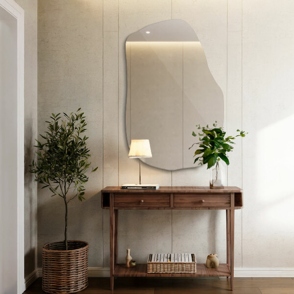 Nieregularne lustro wiszące 100x65 cm