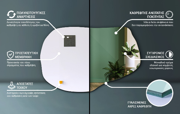 Lustro nieregularny kształt ozdobne 70x46 cm