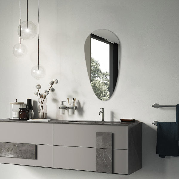 Lustro wiszące asymetryczne łezka bez ramy 45x90 cm