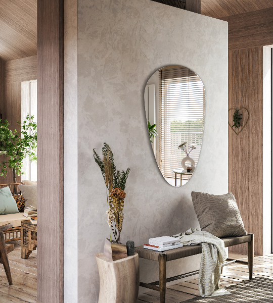 Lustro wiszące asymetryczne łezka bez ramy 45x90 cm