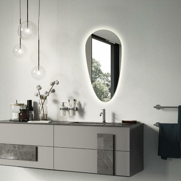 Lustro led kropla wody 45x90 cm