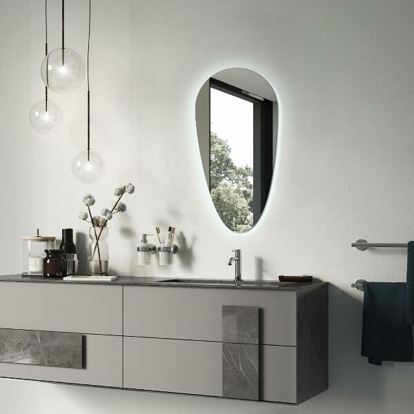 Lustro łazienkowe łezka led 50x100 cm