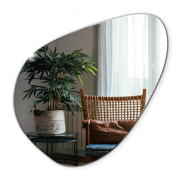 Lustro o organicznym kształcie nowoczesne bez ramy 58x58 cm