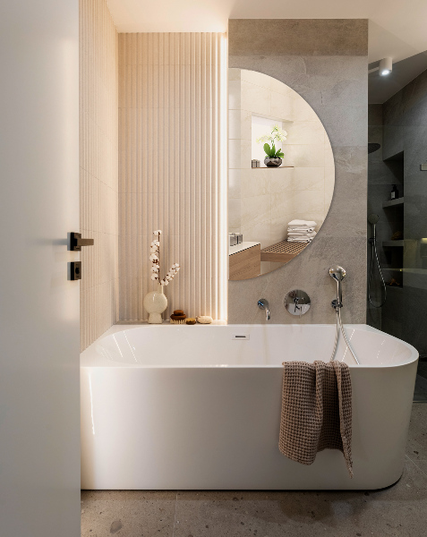 Lustro ścienne półokrągłe bez ramy 40x80 cm