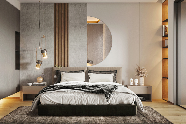 Ścienne lustro półokrągłe bez ramki 50x100 cm