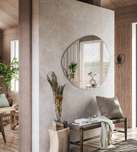 Lustro asymetryczne bezramowe ścienne loft 87x86 cm