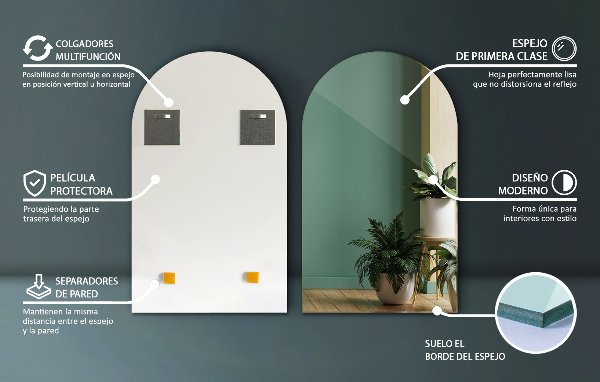 Lustro łukowe 50x90 cm