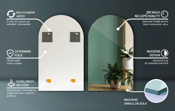 Lustro łukowe 50x90 cm