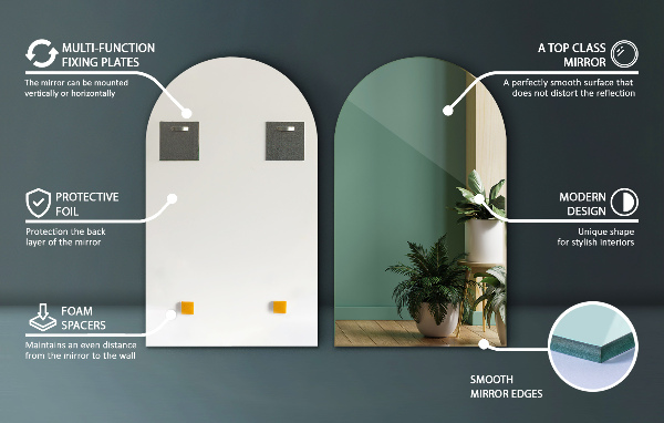 Lustro łukowe 50x90 cm