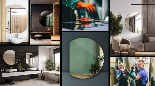 Lustro ze ściętym bokiem bez ramy 74x90 cm