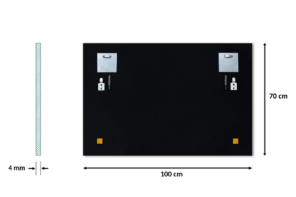 Lustro dekoracyjne prostokątne bez ramki 100x70 cm