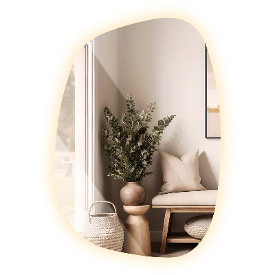 Lustro nieregularne LED w kształcie plamy 91x66 cm