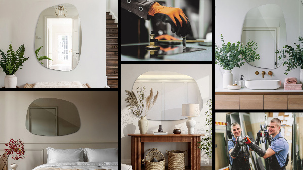 Lustro nieregularne w kształcie plamy 55x38 cm