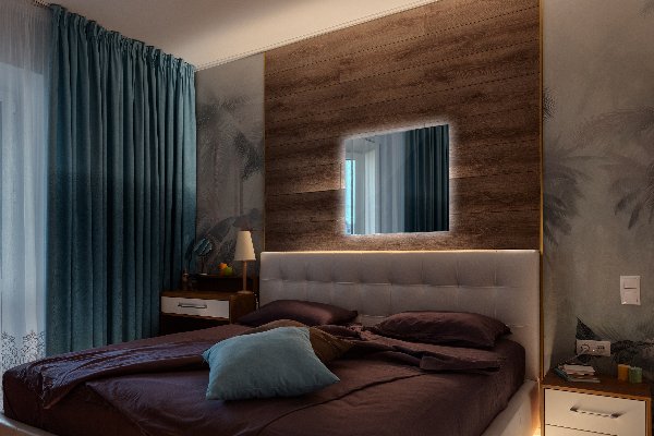 Lustro dekoracyjne prostokątne z podświetleniem LED 50x50 cm