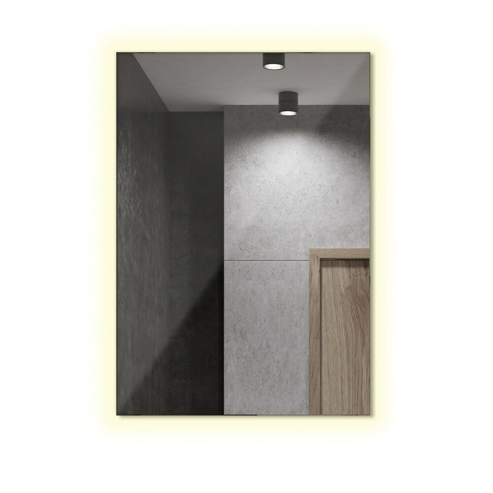 Prostokątne lustro do łazienki z podświetleniem LED 100x70 cm