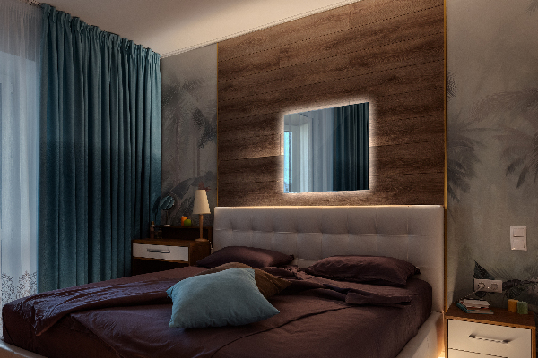 Lustro łazienkowe prostokątne z podświetleniem LED 50x50 cm