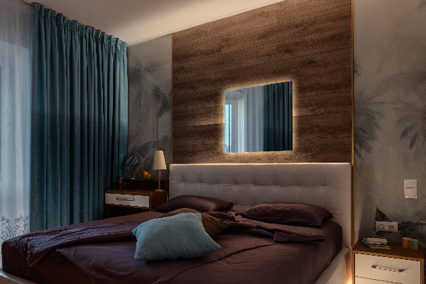 Lustro łazienkowe prostokątne z podświetleniem LED 50x50 cm