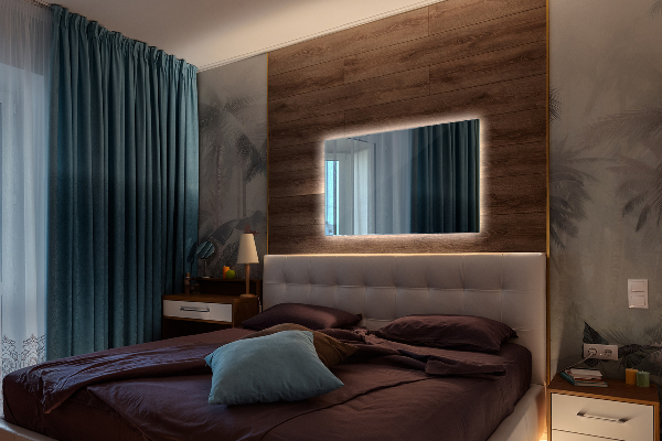 Lustro prostokątne do łazienki z podświetleniem LED 60x40 cm