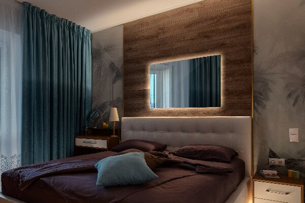 Lustro prostokątne do łazienki z podświetleniem LED 60x40 cm