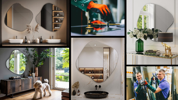 Lustro niesymetryczne w kształcie plamy 48x48 cm