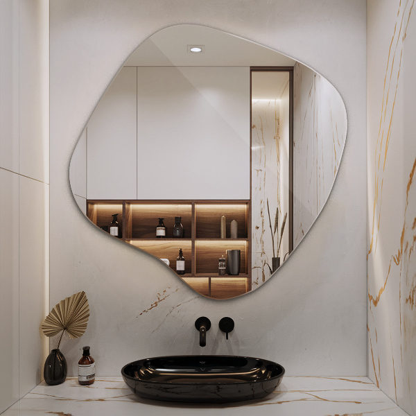 Lustro niesymetryczne w kształcie plamy 68x67 cm