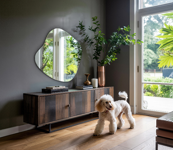 Lustro niesymetryczne w kształcie plamy 68x67 cm