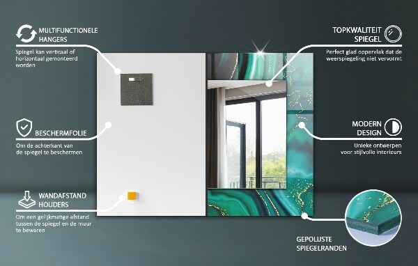 Lustro ścienne dekoracyjne prostokątne Szachownica