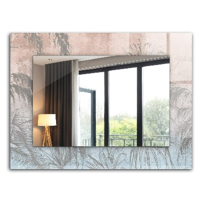 Lustro z drukowaną ramką prostokątne Rośliny w pastelowych kolorach