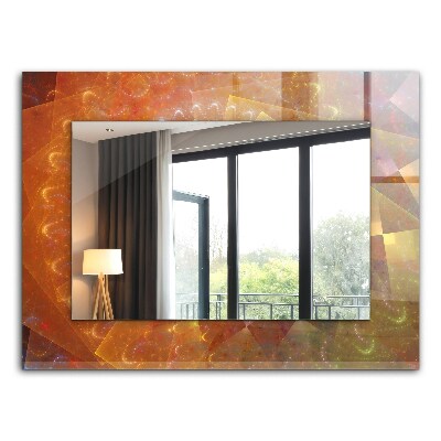 Lustro dekoracyjne prostokątne Kolorowa fraktalna spirala