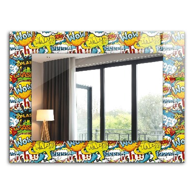 Lustro ramka z nadrukiem prostokątne Kolorowe balony