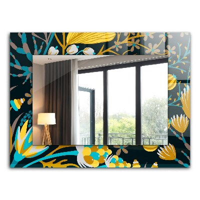 Lustro z drukowaną ramką prostokątne Motywy płatków