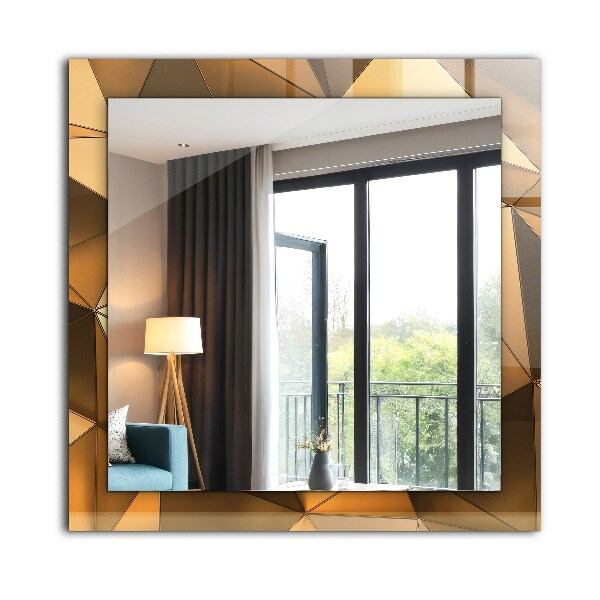 Lustro dekoracyjne prostokątne Złote motywy geometryczne