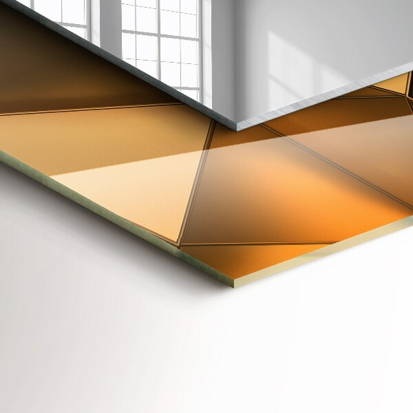 Lustro dekoracyjne prostokątne Złote motywy geometryczne